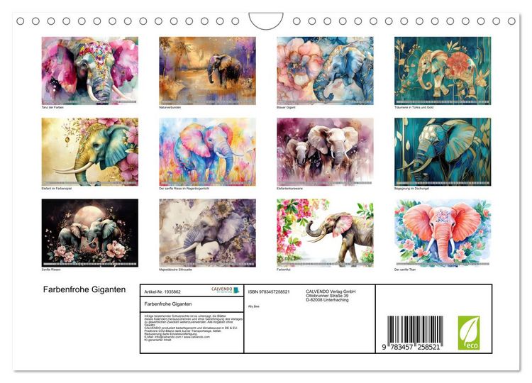 Produktbild: Farbenfrohe Giganten (Wandkalender 2026 DIN A4 quer), CALVENDO Monatskalender