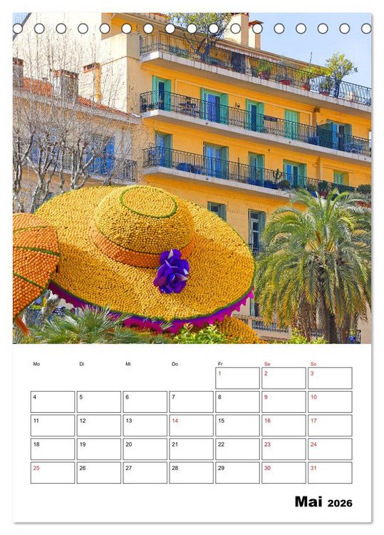 Produktbild: C&ocirc;te d&rsquo;Azur - Reiseziel am Mittelmeer (Tischkalender 2026 DIN A5 hoch), CALVENDO Monatskalender