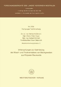 Produktbild: Untersuchungen zur Optimierung des Wasch- und Finishverhaltens von Mischgeweben aus Polyester/Baumwolle