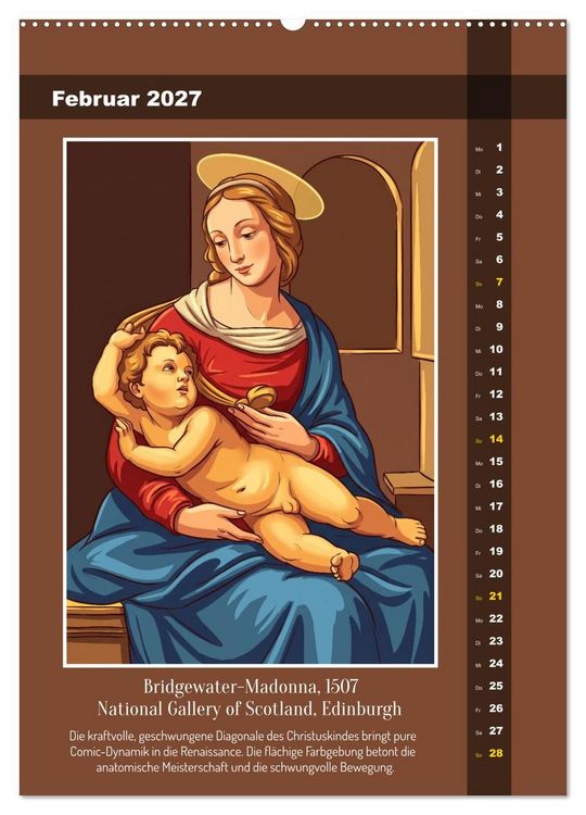 Produktbild: Raffael 2.0, Renaissance-Madonnen als Graphic Novel (hochwertiger Premium Wandkalender 2027 DIN A2 hoch), Kunstdruck in Hochglanz