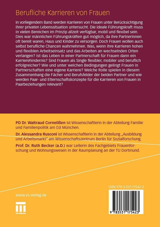 Produktbild: Berufliche Karrieren von Frauen