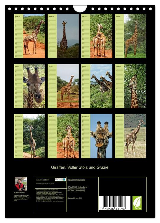 Produktbild: Giraffen. Voller Stolz und Grazie (Wandkalender 2026 DIN A4 hoch), CALVENDO Monatskalender