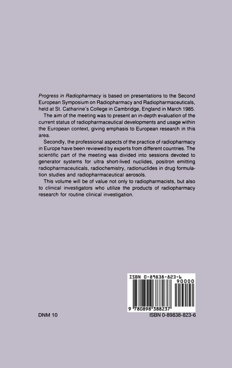 Produktbild: Progress in Radiopharmacy