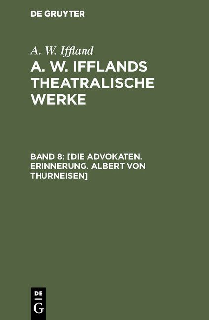 Produktbild: [Die Advokaten. Erinnerung. Albert von Thurneisen]