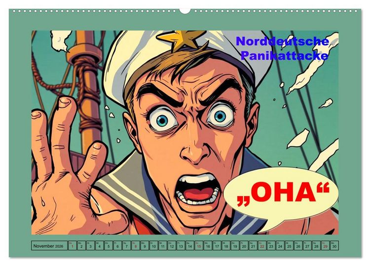 Produktbild: Plattd&uuml;tsche Cartoons (hochwertiger Premium Wandkalender 2026 DIN A2 quer), Kunstdruck in Hochglanz