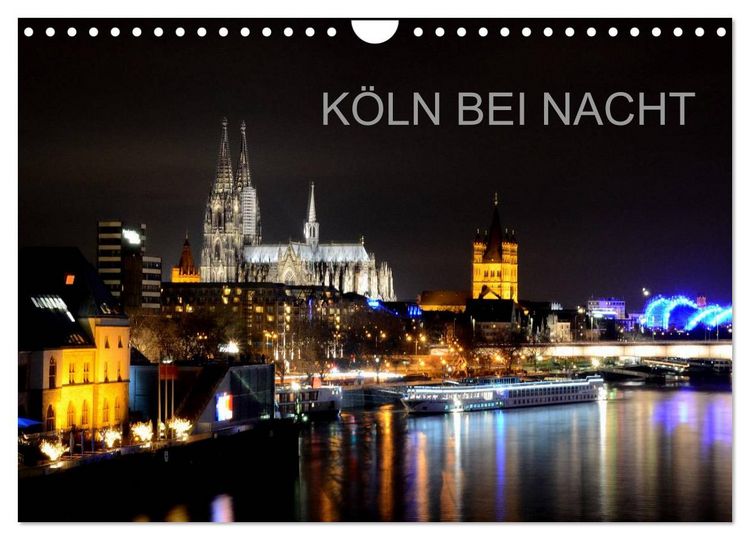 Produktbild: K&Ouml;LN BEI NACHT (Wandkalender 2026 DIN A4 quer), CALVENDO Monatskalender