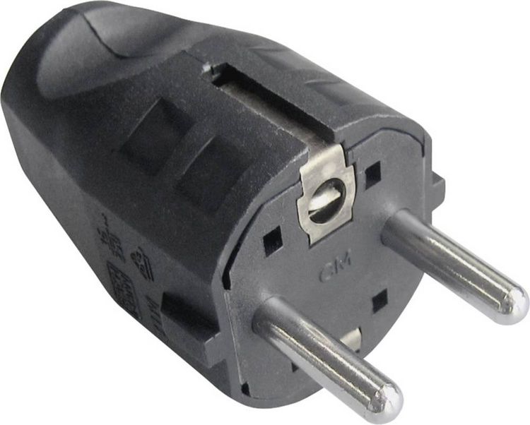 Produktbild: Bachmann 910.100 Schutzkontaktstecker Kunststoff 250V Schwarz IP20