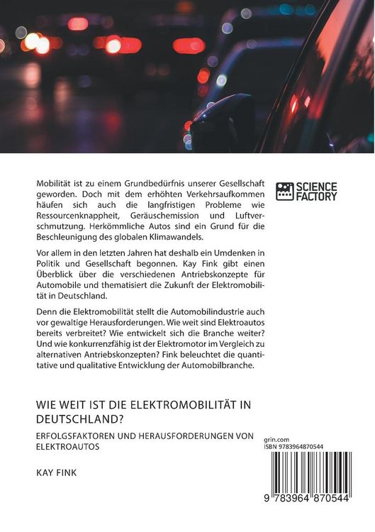 Produktbild: Wie weit ist die Elektromobilit&auml;t in Deutschland? Erfolgsfaktoren und Herausforderungen von Elektroautos