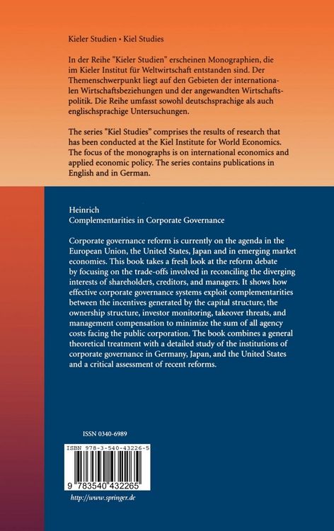 Produktbild: Complementarities in Corporate Governance
