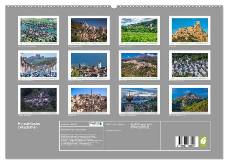 Produktbild: Romantische Ortschaften (hochwertiger Premium Wandkalender 2026 DIN A2 quer), Kunstdruck in Hochglanz