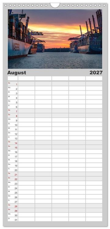 Produktbild: Familienplaner 2027 - Magic Nights Containerschiffe mit 5 Spalten (Wandkalender, 21 x 45 cm) CALVENDO