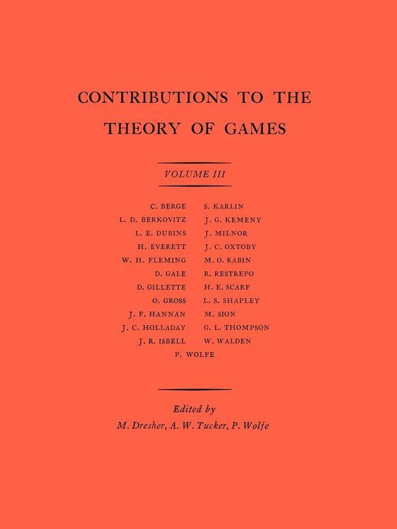Produktbild: Contributions to the Theory of Games, Volume III