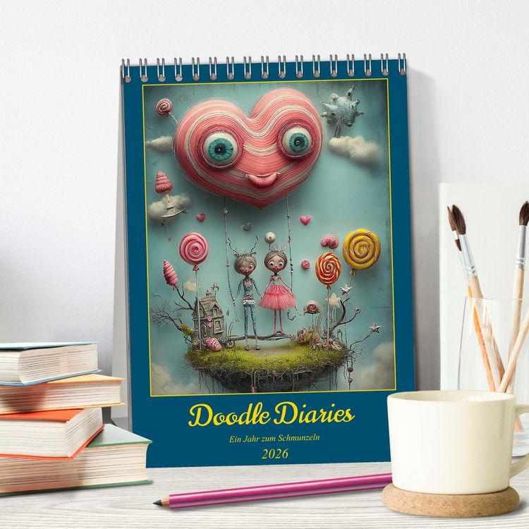 Produktbild: Doodle-Diaries - Ein Jahr zum Schmunzeln (Tischkalender 2026 DIN A5 hoch), CALVENDO Monatskalender