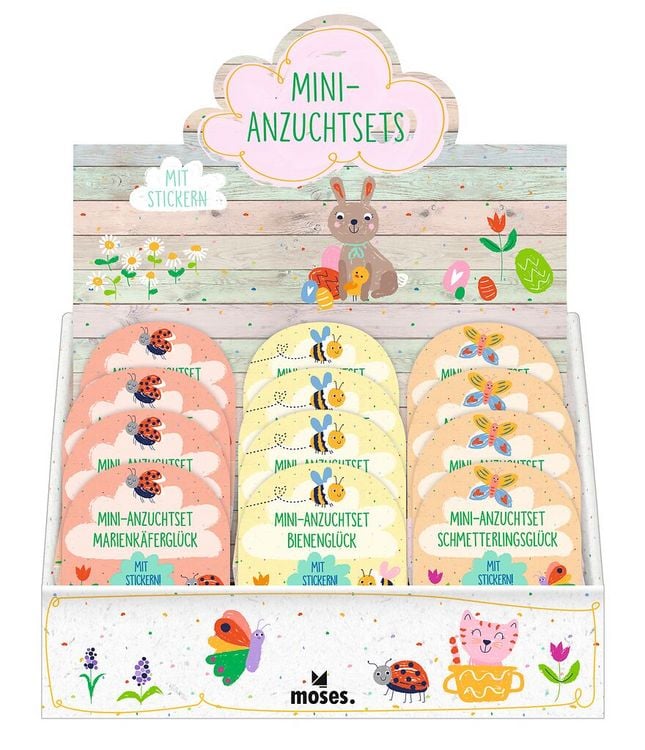Produktbild: Mini-Anzuchtset mit Stickern Fr&uuml;hlingswiese