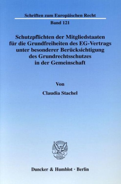 Produktbild: Stachel, C: Schutzpflichten d. Mitgliedstaaten