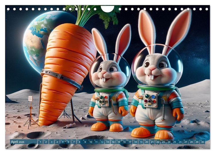 Produktbild: Tierische Raumfahrer: Durch das Universum mit Fell und Feder (Wandkalender 2026 DIN A4 quer), CALVENDO Monatskalender