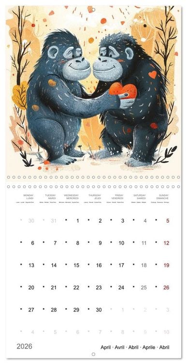 Produktbild: Through the year with love (Wall Calendar 2026 12 &times; 12 Inch) CALVENDO 12 Month Wall Calendar
