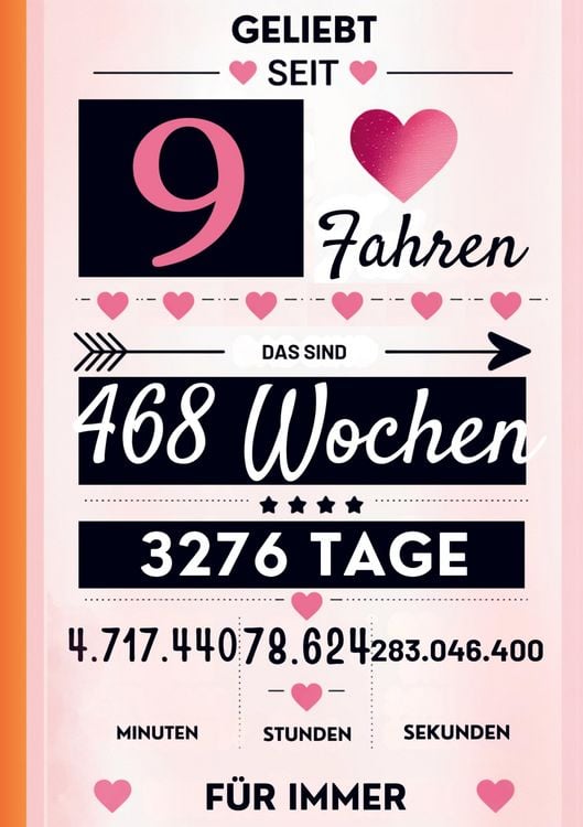 Produktbild: Notizbuch f&uuml;r M&auml;dchen 9 Jahre- Geburtstagsgeschenk f&uuml;r 9 j&auml;hrige M&auml;dchen