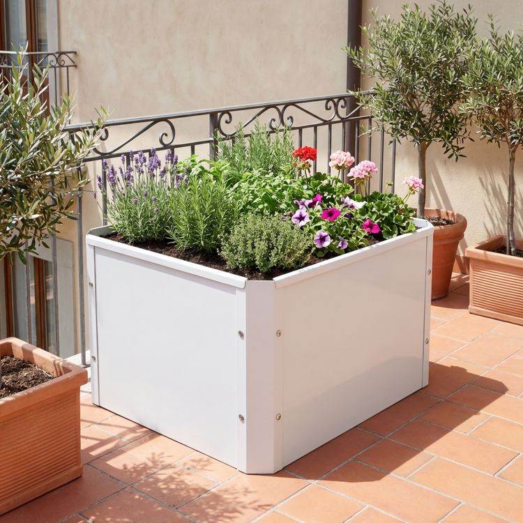 Produktbild: Metall Beet Pflanzkasten Blumentopf 50x40 Balora M