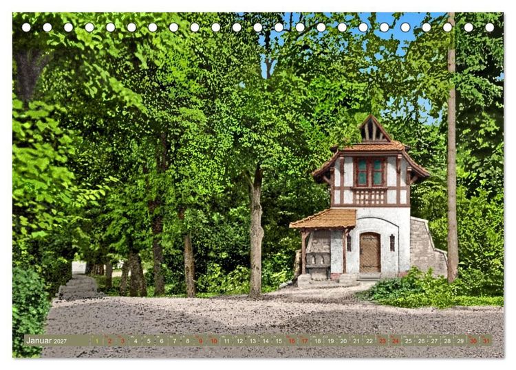 Produktbild: Aschersleben um 1900 &ndash; Auf der alten Burg - Kolorierte Schwarzwei&szlig;fotos (Tischkalender 2027 DIN A5 quer), CALVENDO Monatskalender