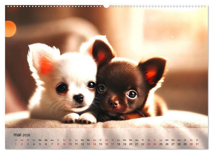 Produktbild: Chiots Chihuahua - Petits miracles (Calendrier mural 2026 DIN A2 vertical) calendrier de bureau