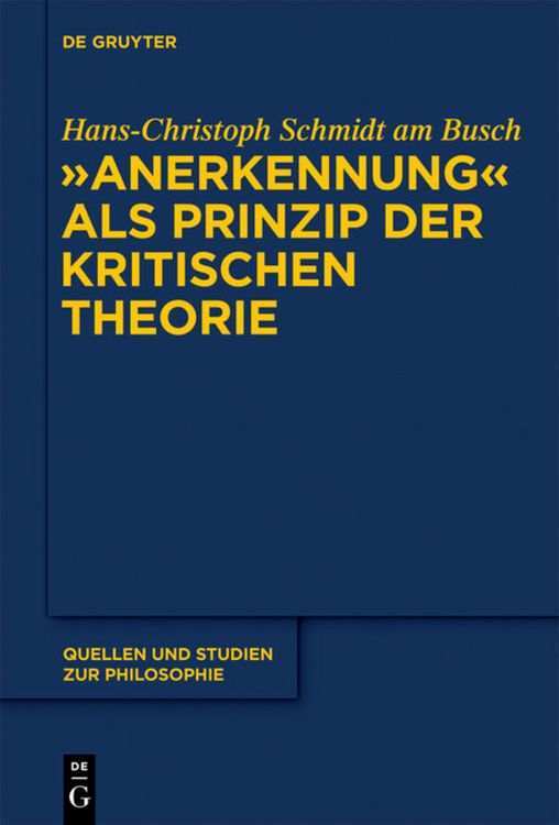 Produktbild: "Anerkennung" als Prinzip der Kritischen Theorie