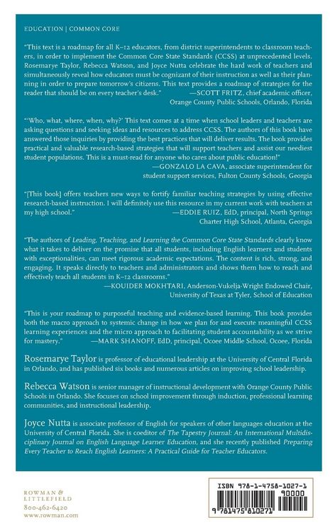 Produktbild: Leading, Teaching, and Learning the Common Core Standards