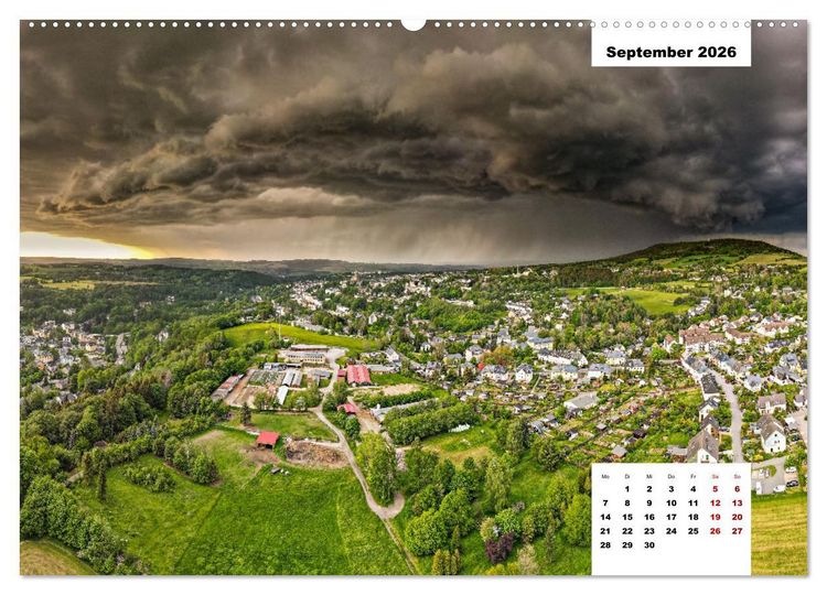 Produktbild: Unser Erzgebirge von oben (hochwertiger Premium Wandkalender 2026 DIN A2 quer), Kunstdruck in Hochglanz