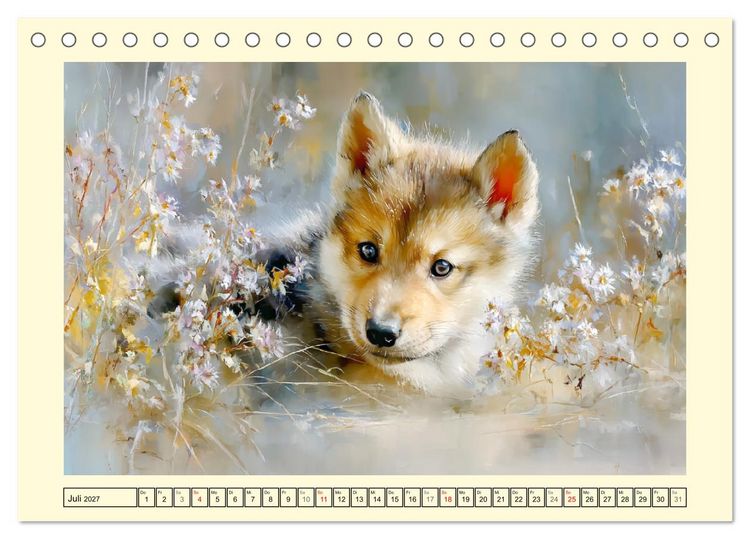 Produktbild: Waldseelen. Verspielte W&ouml;lfe im Licht der Natur (Tischkalender 2027 DIN A5 quer), CALVENDO Monatskalender