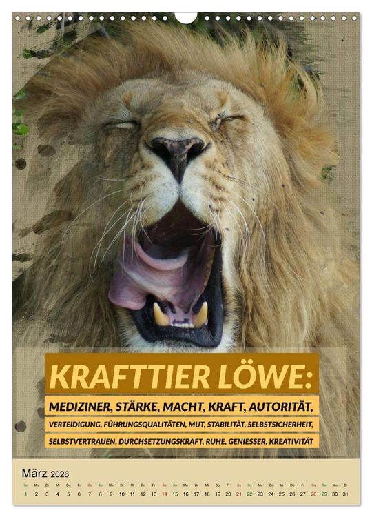 Produktbild: Afrikanische Krafttiere und deren Bedeutung (Wandkalender 2026 DIN A3 hoch), CALVENDO Monatskalender