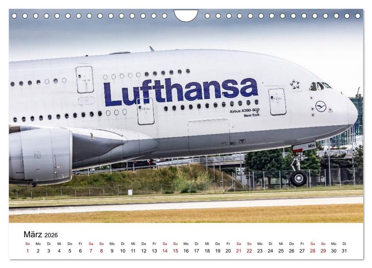 Produktbild: Planespotting am Flughafen M&uuml;nchen (Wandkalender 2026 DIN A4 quer), CALVENDO Monatskalender