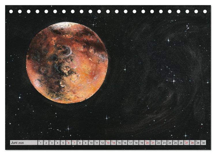 Produktbild: Gemaltes Weltall (Tischkalender 2026 DIN A5 quer), CALVENDO Monatskalender