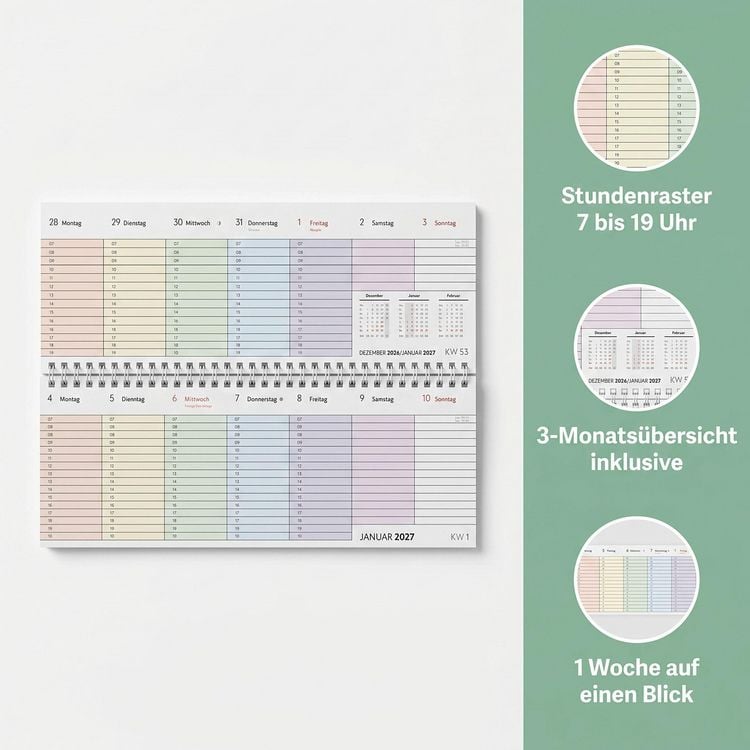 Produktbild: Tischquerkalender Farbenfroh 2027
