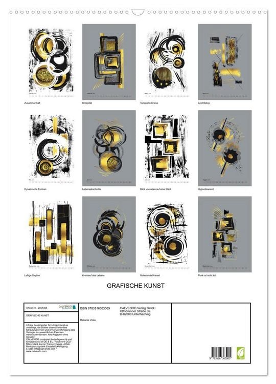 Produktbild: GRAFISCHE KUNST (Wandkalender 2026 DIN A2 hoch), CALVENDO Monatskalender