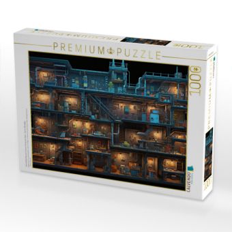 Produktbild: CALVENDO Puzzle Verwinkelte R&auml;ume in einem Computer Spiel - Gamer Nostalgie | 1000 Teile Lege-Gr&ouml;&szlig;e 64x48cm Foto-Puzzle f&uuml;r gl&uuml;ckliche Stunden