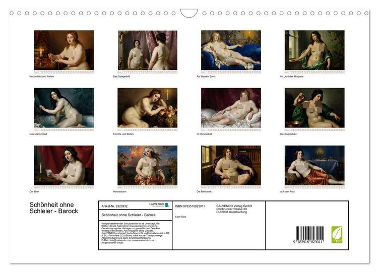 Produktbild: Sch&ouml;nheit ohne Schleier - Barock (Wandkalender 2027 DIN A3 quer), CALVENDO Monatskalender