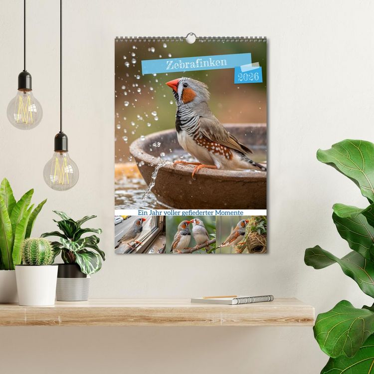 Produktbild: Zebrafinken - Ein Jahr voller gefiederter Momente (Wandkalender 2026 DIN A3 hoch), CALVENDO Monatskalender