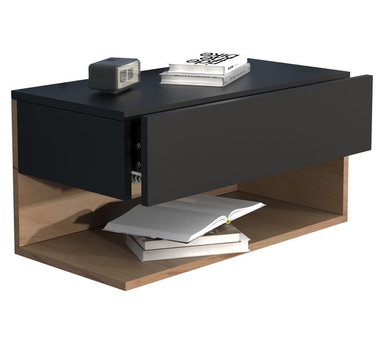 Produktbild: Wandschublade Wand H&auml;nge Nachttisch Usal XL 60cm