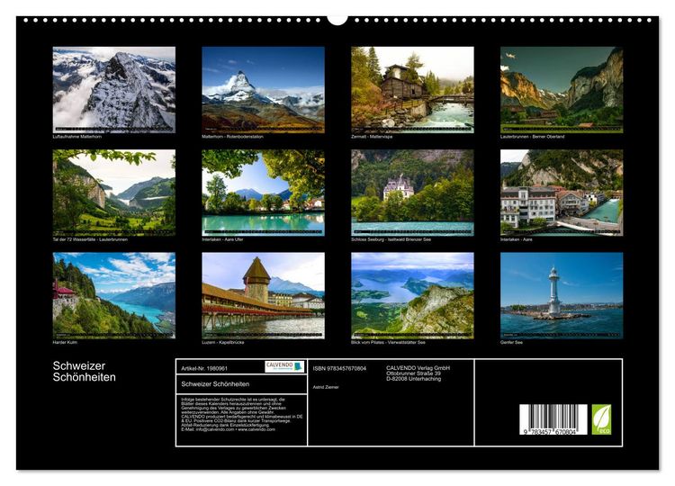Produktbild: Schweizer Sch&ouml;nheiten (hochwertiger Premium Wandkalender 2026 DIN A2 quer), Kunstdruck in Hochglanz