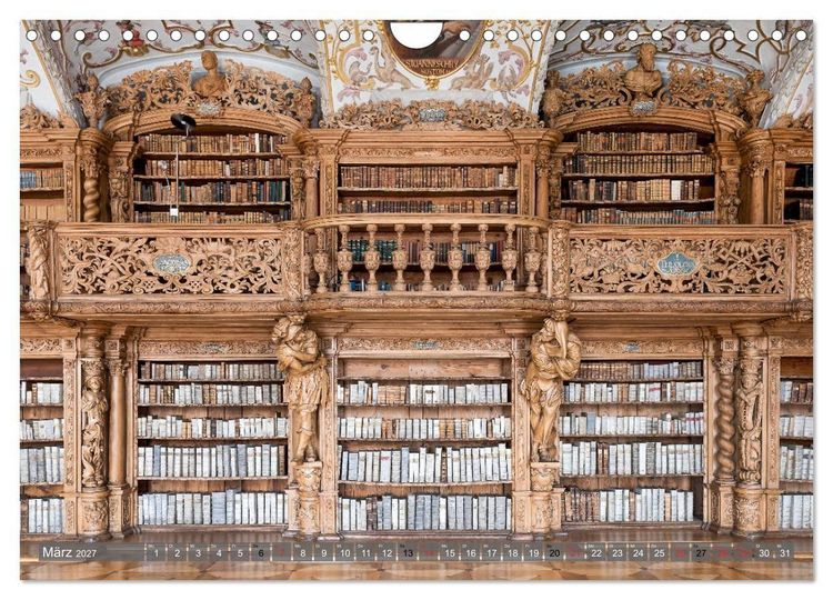 Produktbild: Kloster Waldsassen Stiftsbibliothek (Wandkalender 2027 DIN A4 quer), CALVENDO Monatskalender