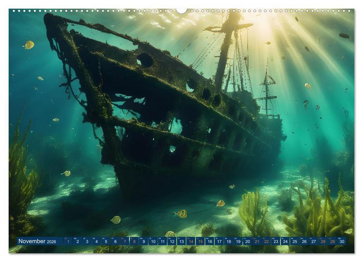 Produktbild: Unterwasserwelt der Wracks 2026 (hochwertiger Premium Wandkalender 2026 DIN A2 quer), Kunstdruck in Hochglanz