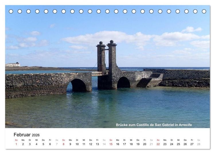 Produktbild: Die Canarischen Inseln - Lanzarote (Tischkalender 2026 DIN A5 quer), CALVENDO Monatskalender
