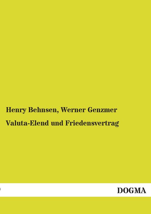 Produktbild: Valuta-Elend und Friedensvertrag