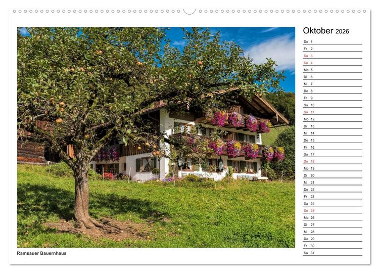 Produktbild: Servus im Bergsteigerdorf Ramsau (Wandkalender 2026 DIN A2 quer), CALVENDO Monatskalender