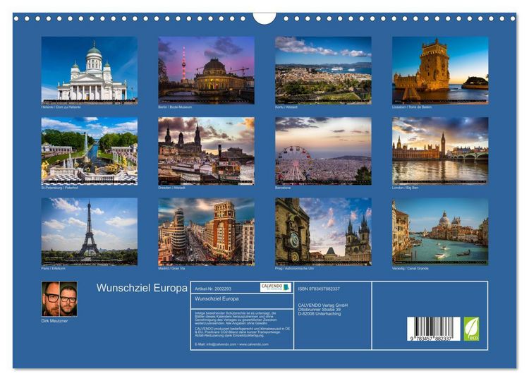 Produktbild: Wunschziel Europa (Wandkalender 2026 DIN A3 quer), CALVENDO Monatskalender