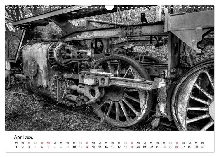 Produktbild: Unter Dampf - Eisenbahnromantik in schwarz-wei&szlig; (Wandkalender 2026 DIN A3 quer), CALVENDO Monatskalender