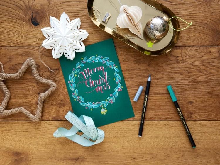 Produktbild: Edding 1340 metallic brushpen, Pinselstift 4er-Set Xmas