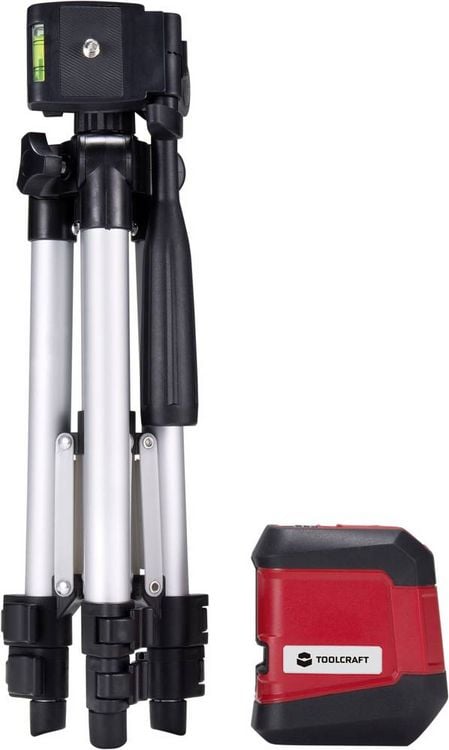 Produktbild: TOOLCRAFT CL8 Kreuzlinienlaser inkl. Stativ, selbstnivellierend Reichweite (max.): 8m