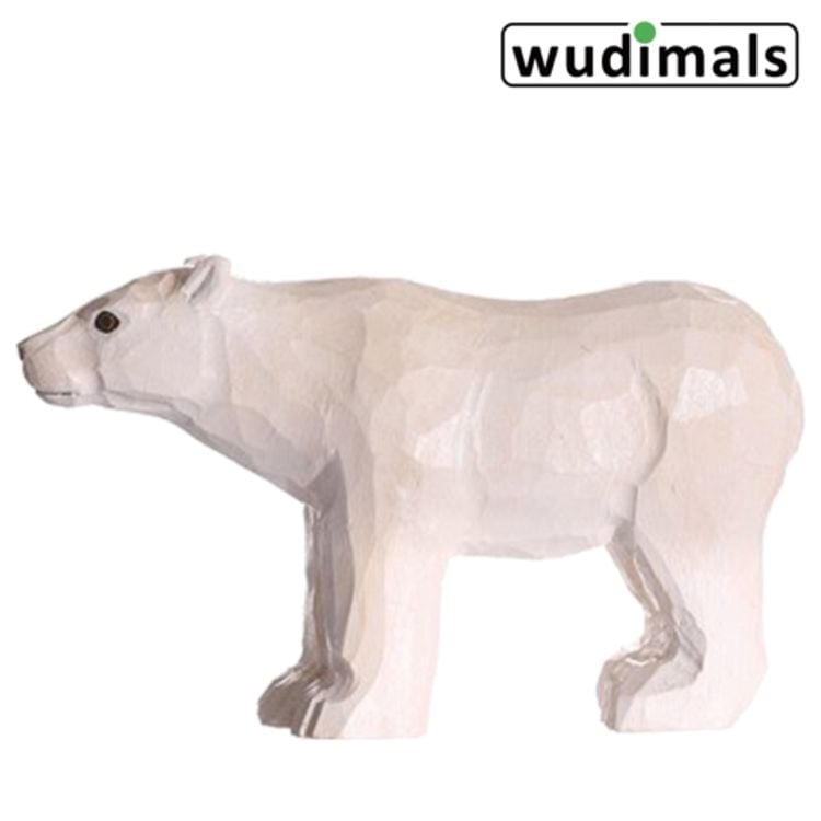 Produktbild: Wudimals A040802 - Eisb&auml;r, Polar Bear, handgeschnitzt aus Holz
