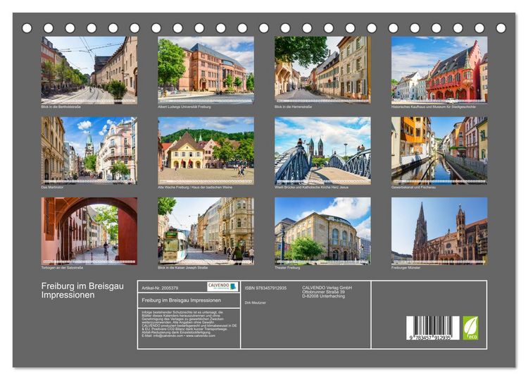 Produktbild: Freiburg im Breisgau Impressionen (Tischkalender 2026 DIN A5 quer), CALVENDO Monatskalender